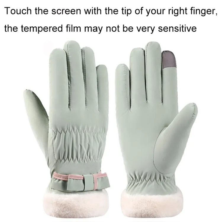 1 Pair YR205 Winter Warm Plus Fleece Mouth Driving Riding Sports Gloves, Size: Free Code(Gray)