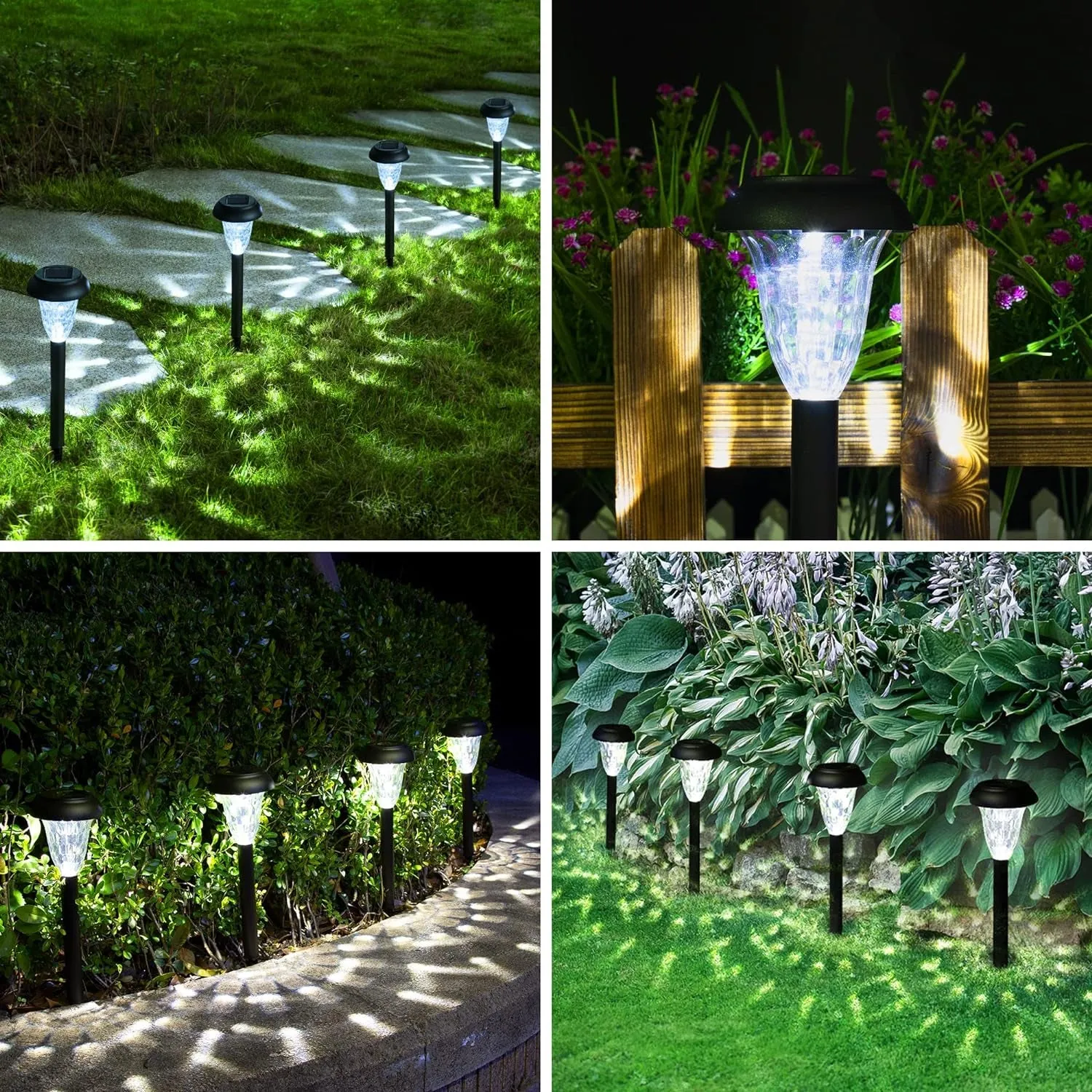 12 Pack Solar Lights Outdoor Waterproof, Cool White Pathway Lights Solar Powered, Landscape Lighting, Solar Grden Lights for Decor, Patio, Garden, Yard, Pathways, Walkways