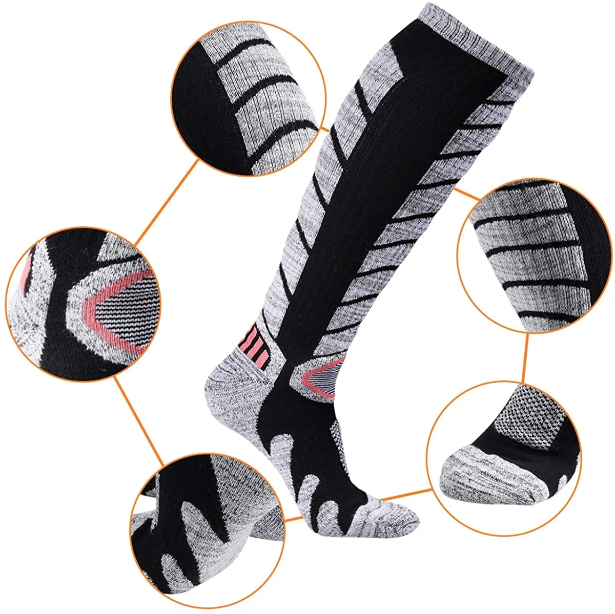 3 Pair Extra Thick Warm Snow Winter Skiing Socks