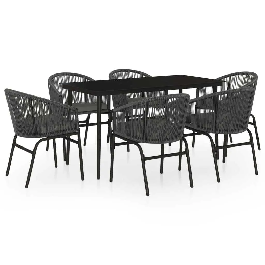 7 Piece Garden Dining Set Anthracite