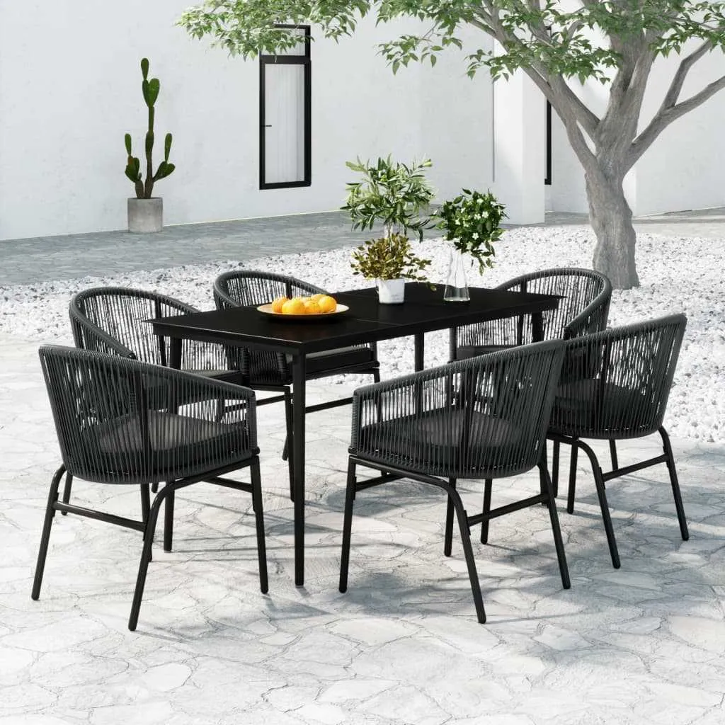 7 Piece Garden Dining Set Anthracite