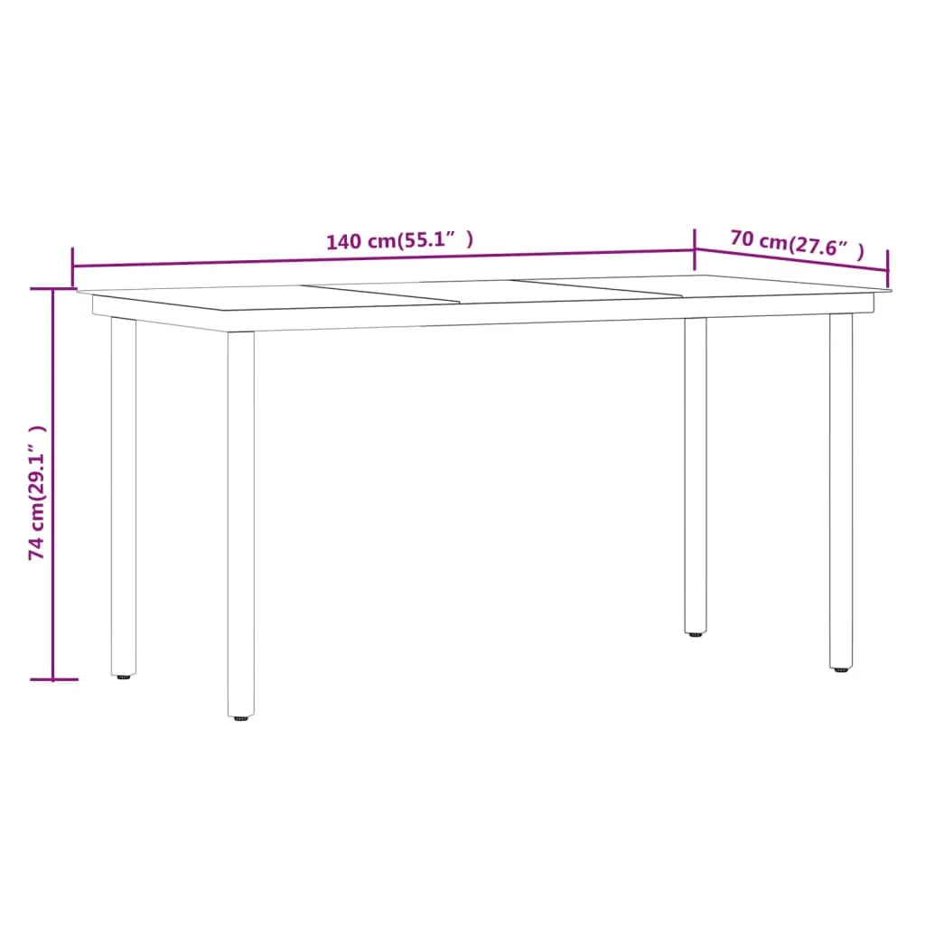 7 Piece Outdoor Dining Set Brown and Black