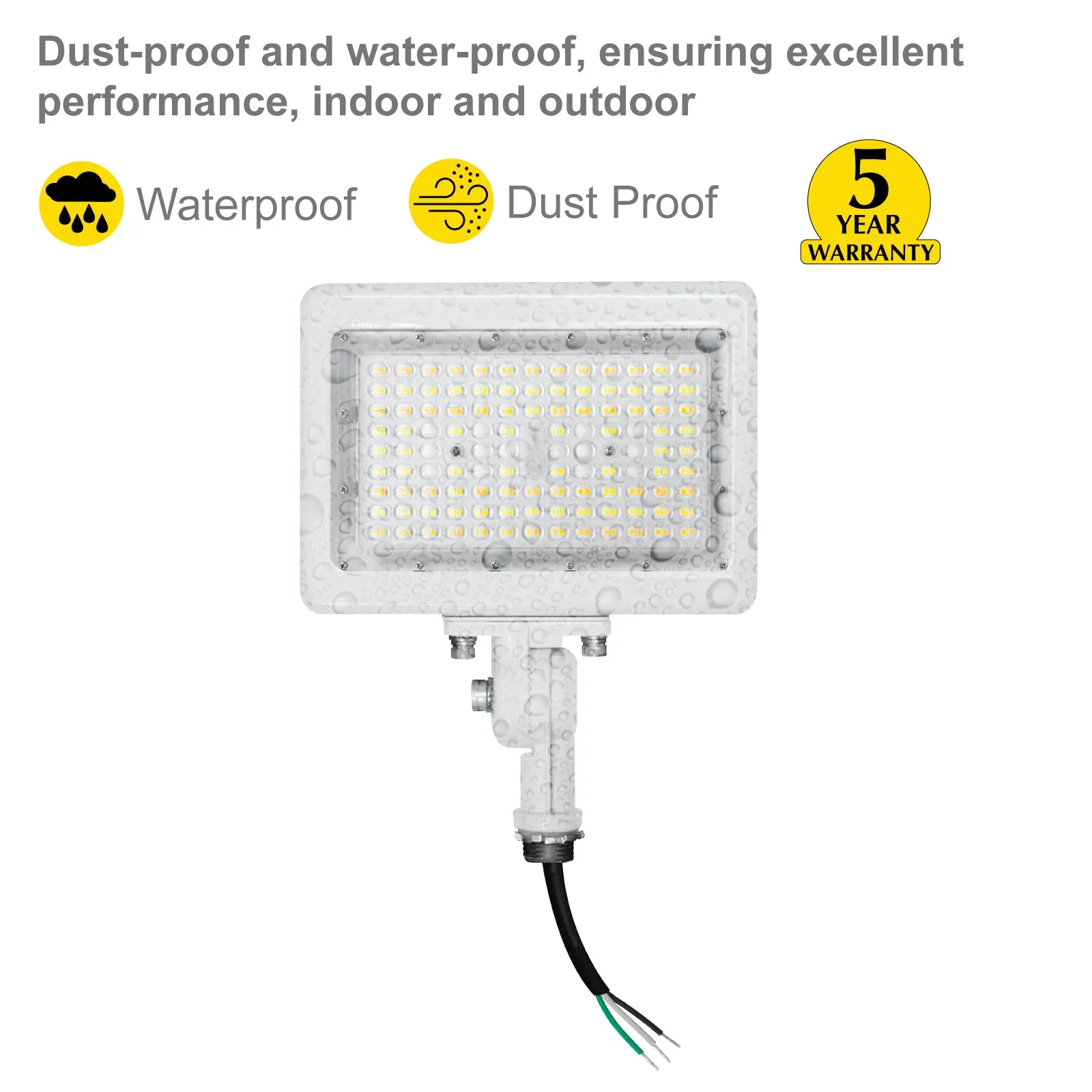 90W LED Flood Lights Outdoor Security Lighting - Waterproof - 3CCT 3000K-5000K - 12600LM - Knuckle Mount