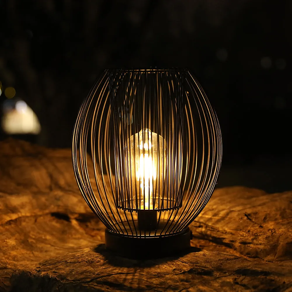 9.5''High Cage Battery Powered Table Lamp( Round )