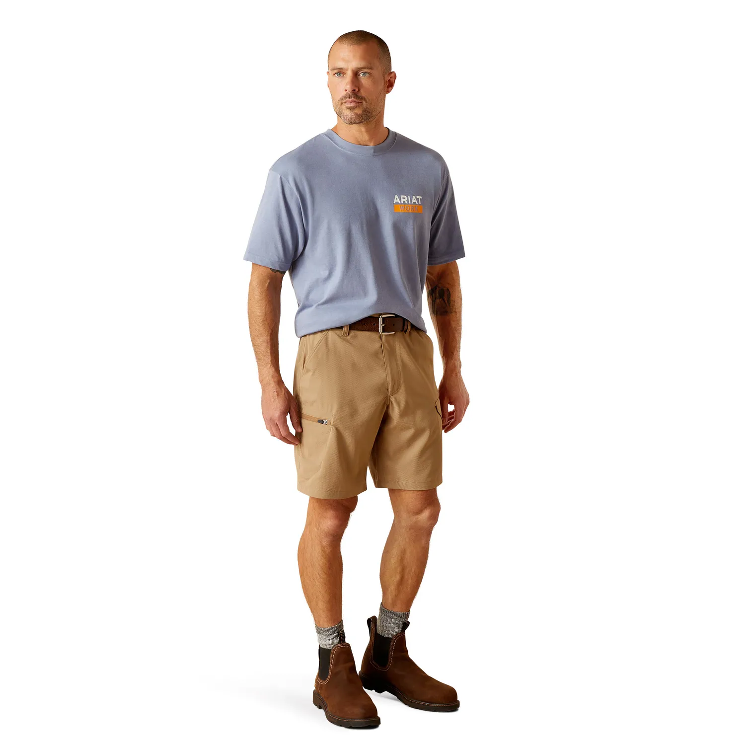 Ariat Men's Rebar DuraStretch Workflow Ultralight Shorts - Field Khaki