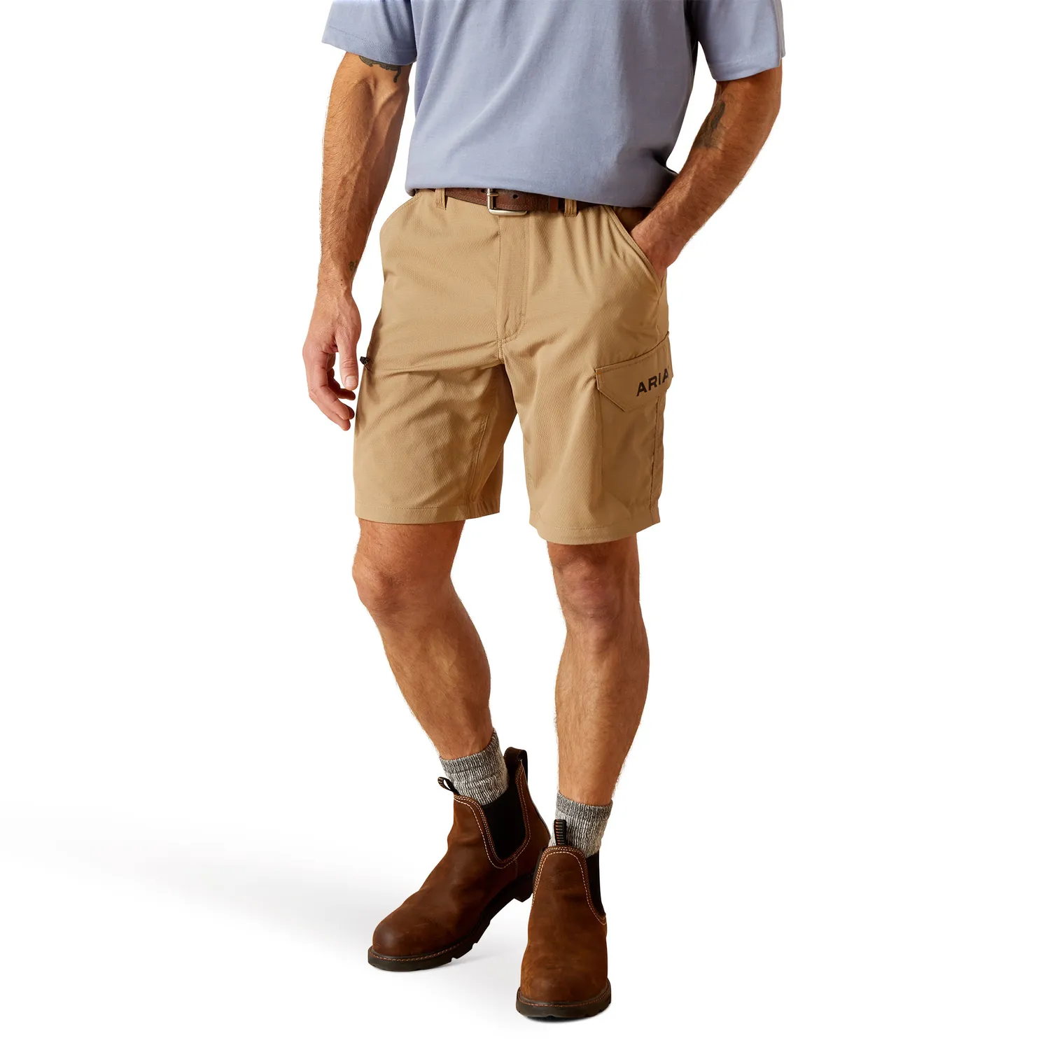 Ariat Men's Rebar DuraStretch Workflow Ultralight Shorts - Field Khaki