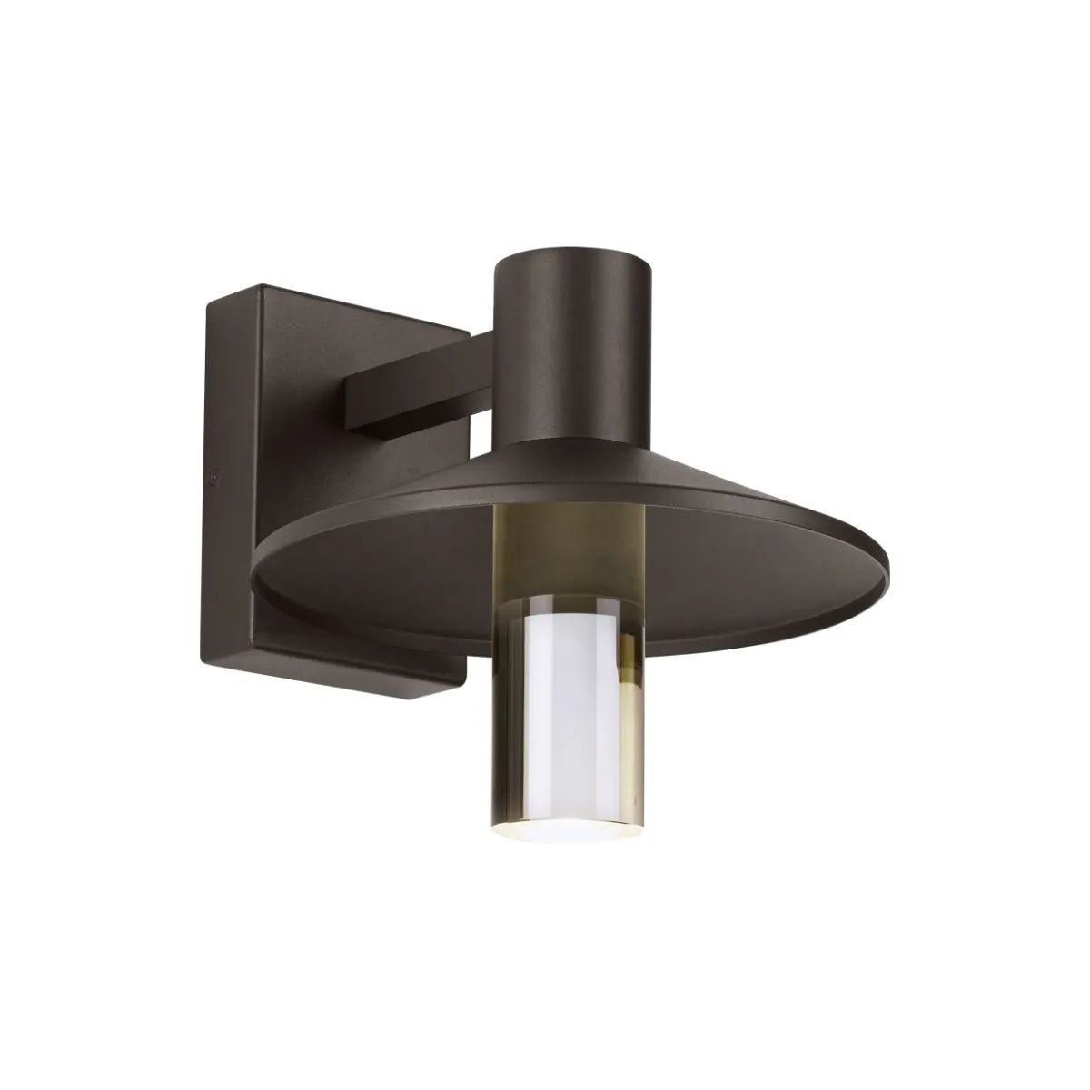 Ash 10 In. LED Hi-Output Outdoor Wall Sconce 1114 Lumens 2700K Surge Protection Bronze Finish Clear Cylinder