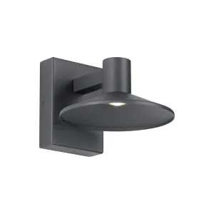 Ash 8 In. LED Lo-Output Outdoor Wall Sconce 300 Lumens 2700K Button Photocontrol Gray Finish Clear Lens