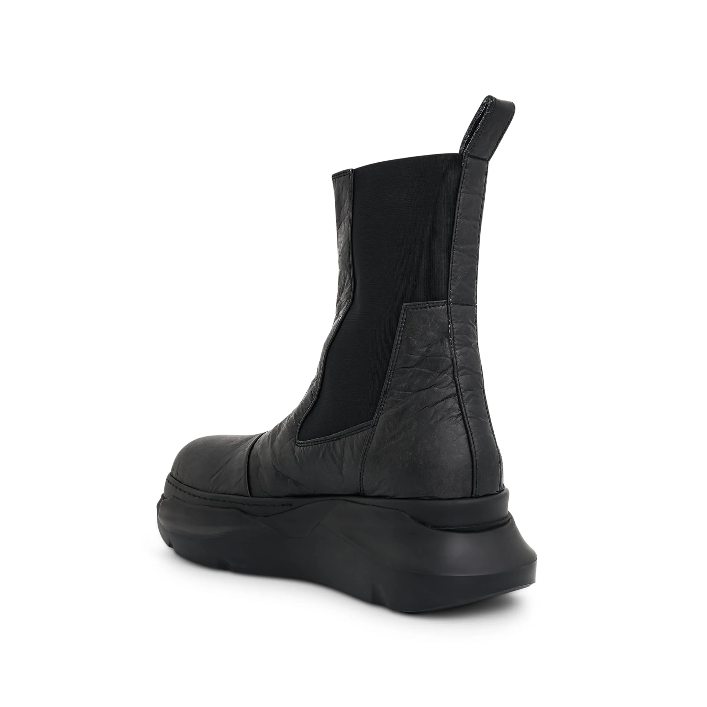 Beatle Abstract Sole Boots in Black/Black