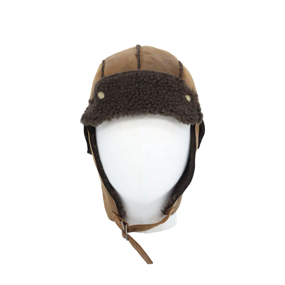 Bike Motorcycle Trapper Earflap Cap Faux Leather Russian Winter Hat YTT1489