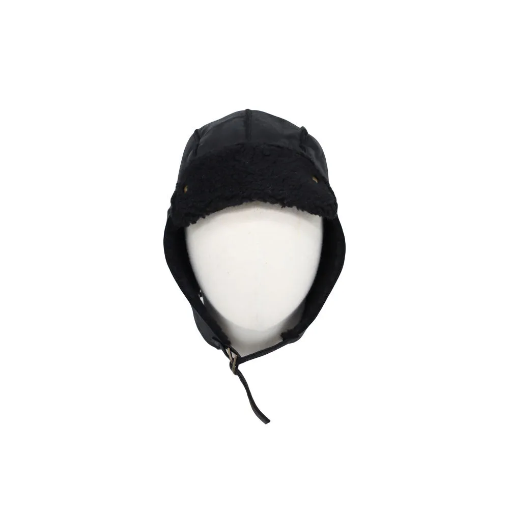 Bike Motorcycle Trapper Earflap Cap Faux Leather Russian Winter Hat YTT1489