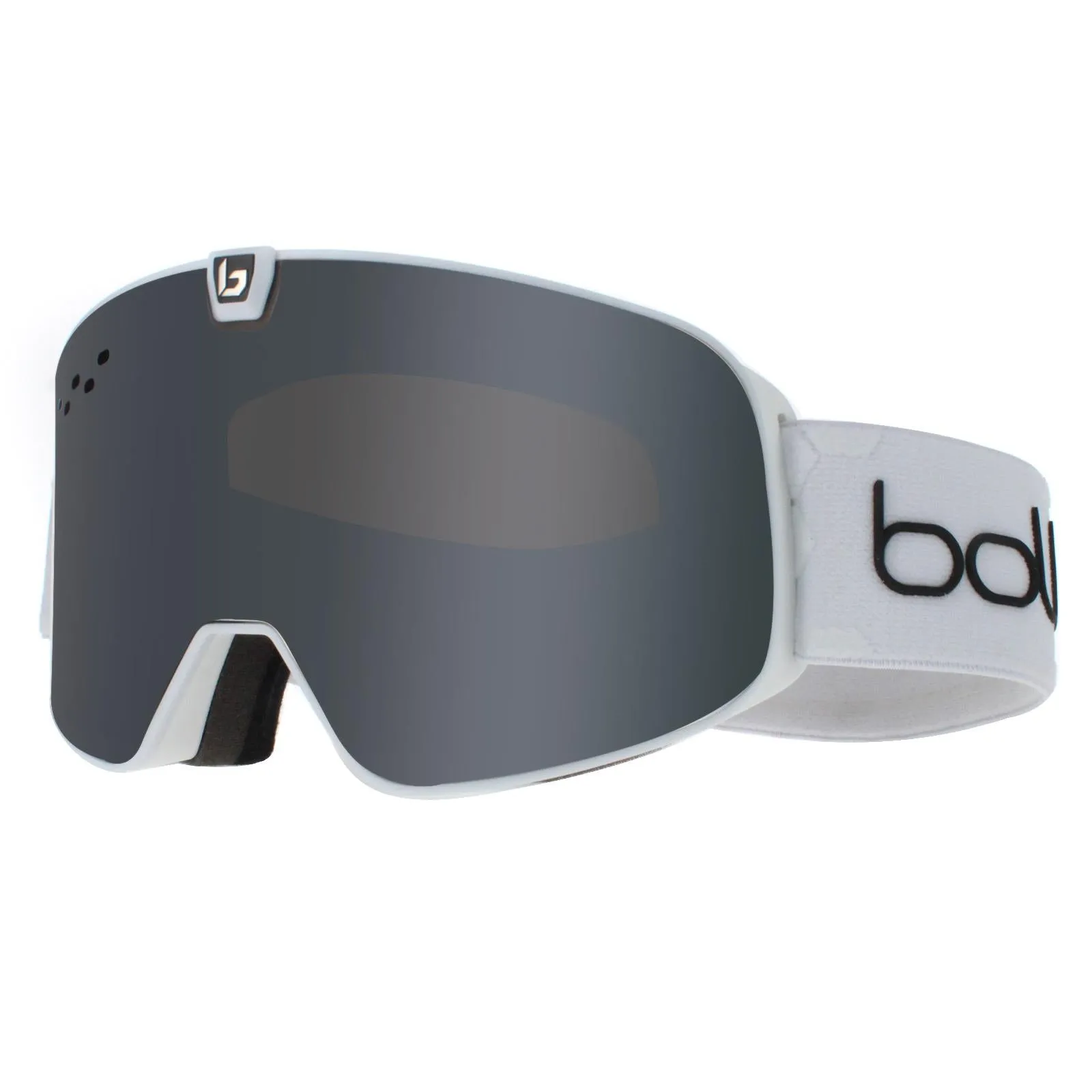 Bolle Ski Goggles Nevada Neo BG394002 Matte White Black Chrome & Light Vermillon Blue