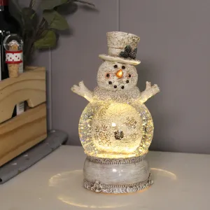 Christmas Musical Water Lantern Snowman Snowglobe with Swirling Confetti LED Light