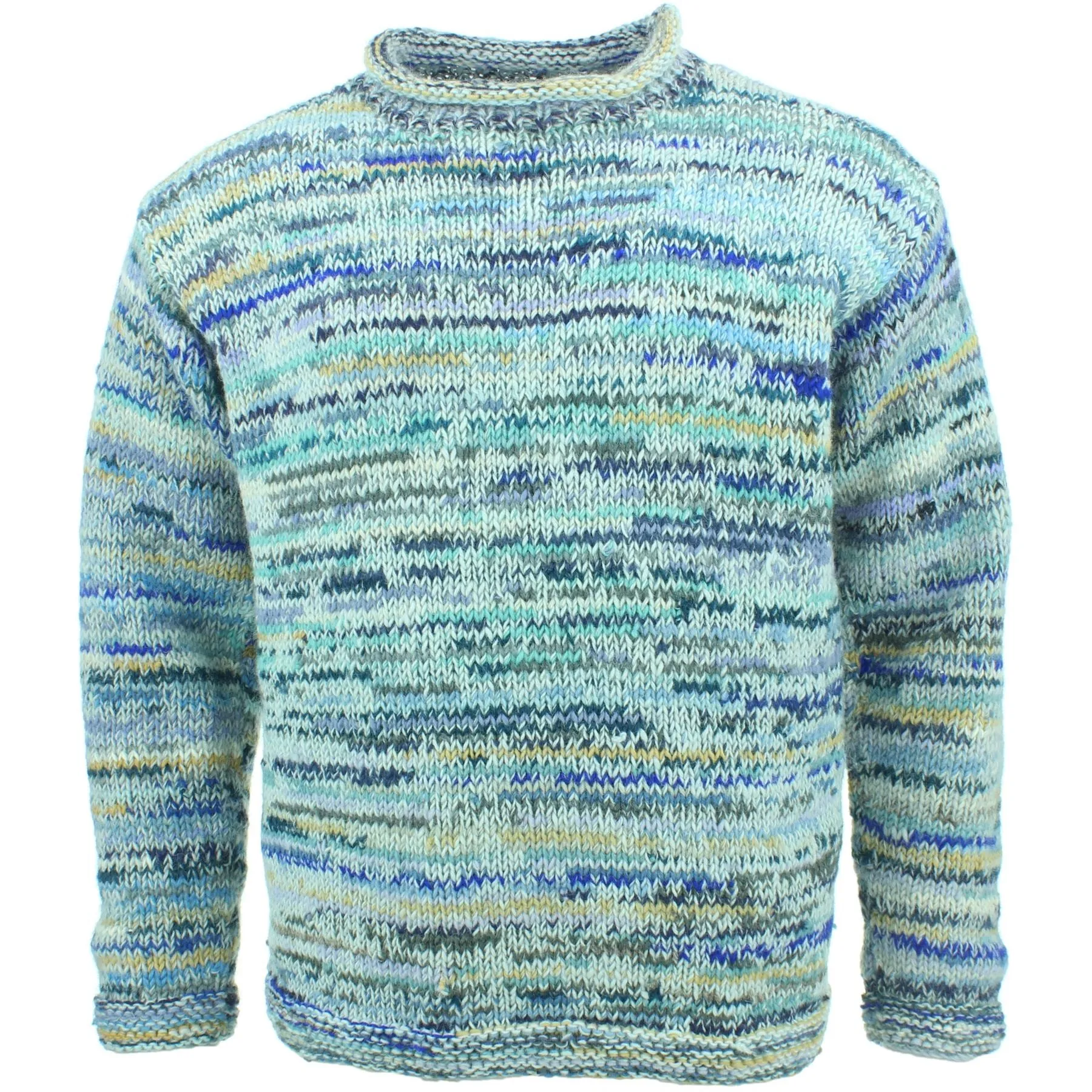 Chunky Wool Knit Space Dye Jumper - Snow