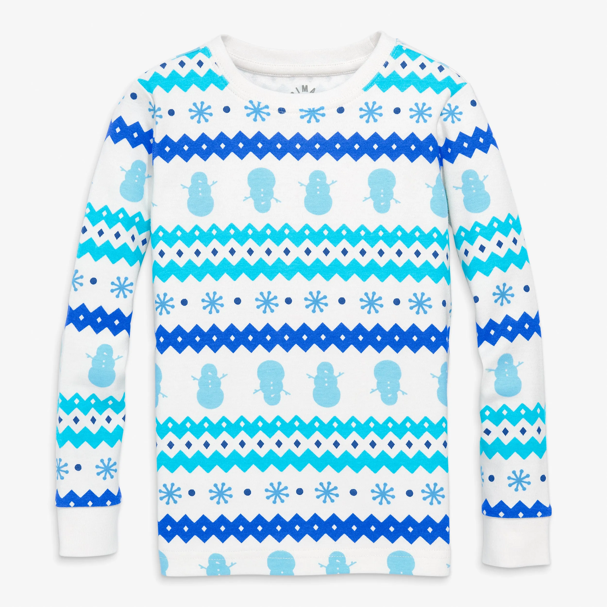 Clearance kids organic pj top in frosty fair isle