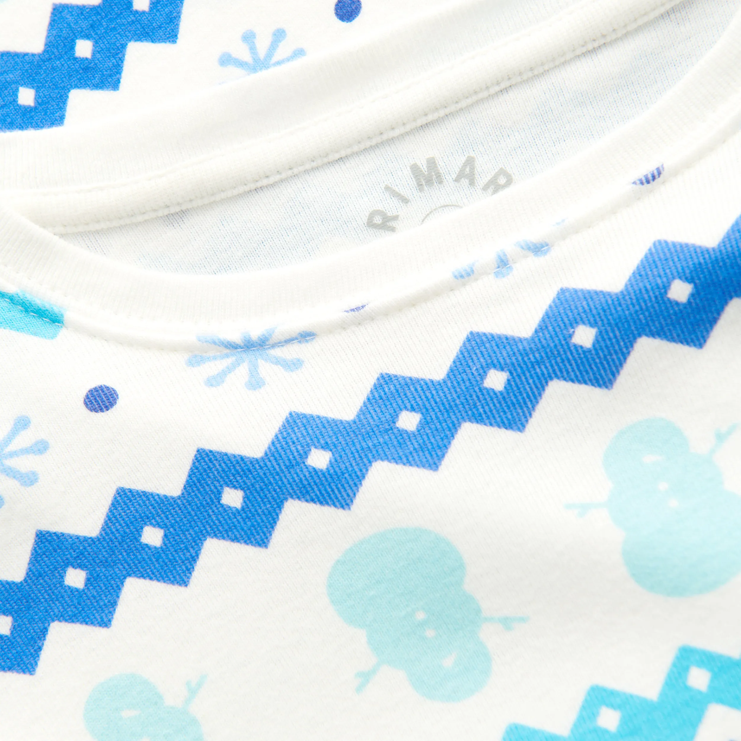 Clearance kids organic pj top in frosty fair isle