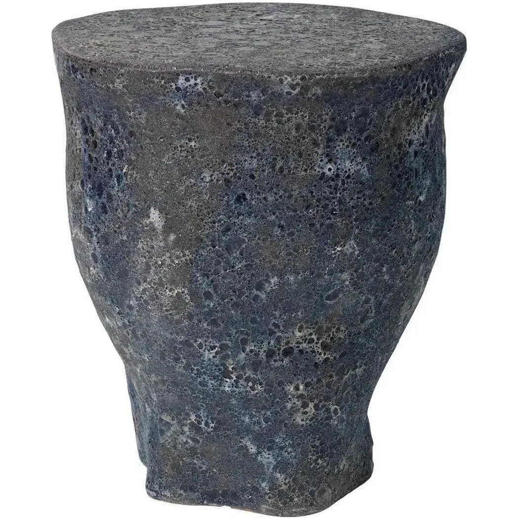 Coastal Style Blue Clay Molten Mid Century Modern Side Table