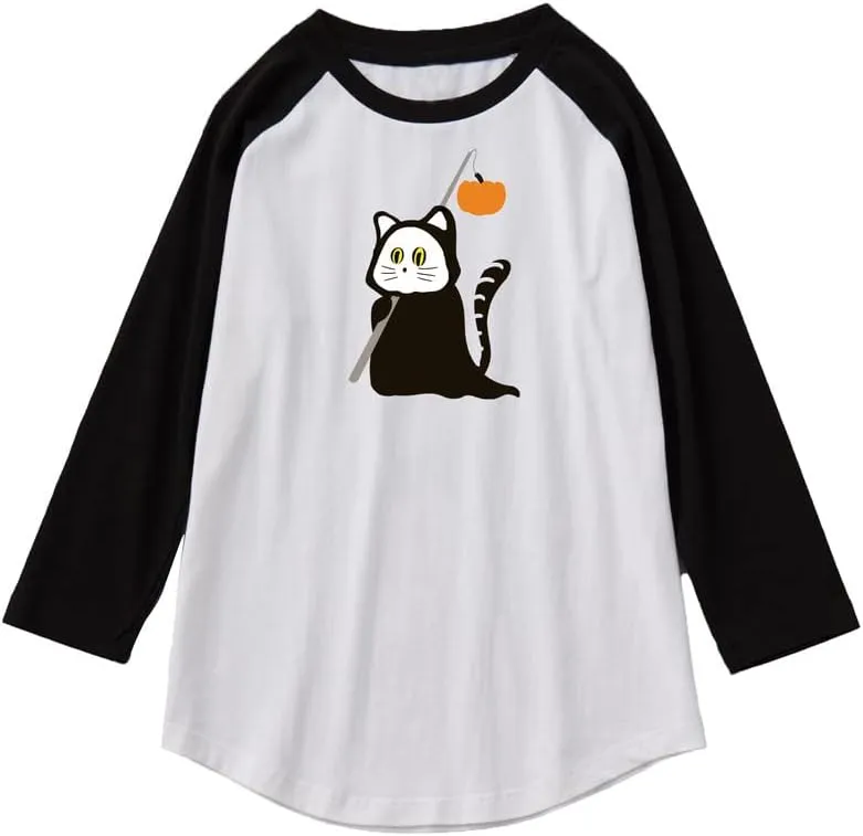 CORIRESHA Men's Halloween Costume Ghost Pumpkin Pattern Funny Contrast T-Shirt