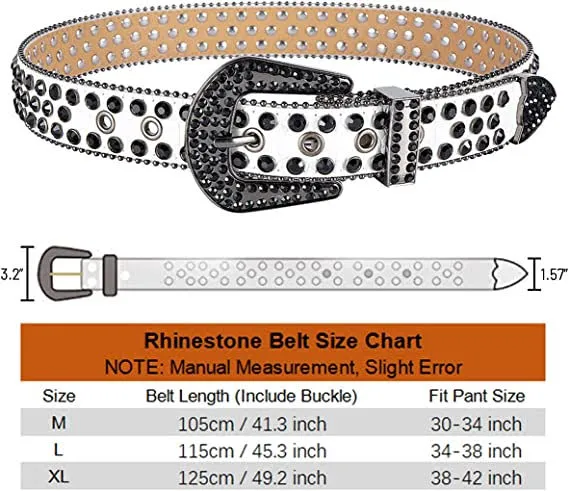 Dream Apparel Premium Strap Men Women Western Fashion Bling Bling Rhinestones Crystal Diamond Belts