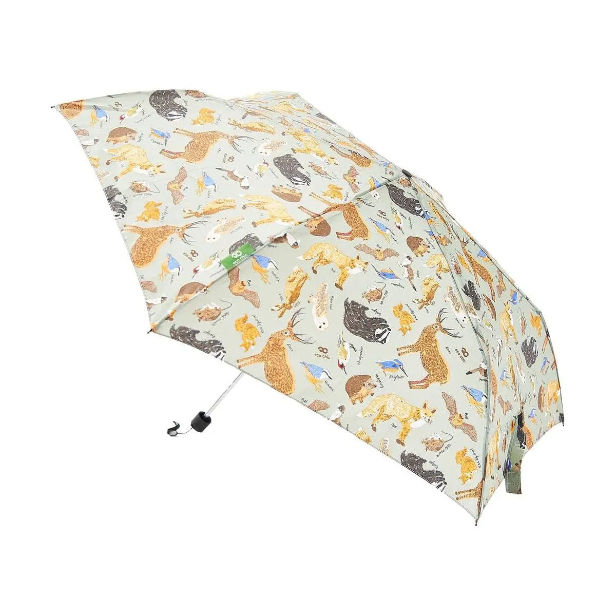 Eco Chic Foldable Mini Umbrella Woodland Olive