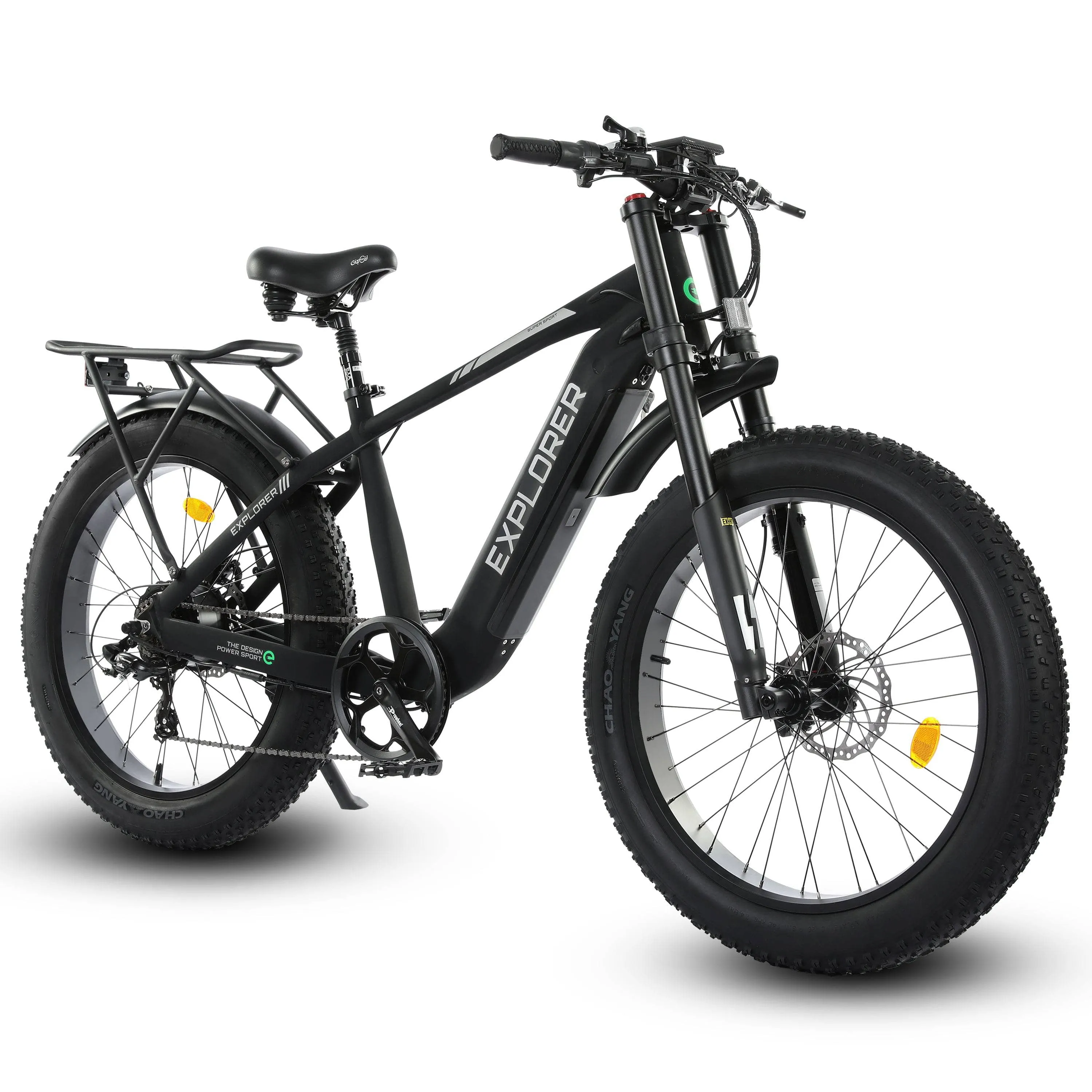 Ecotric Explorer 26" 48V Fat Tire Electric Bike with Rear Rack