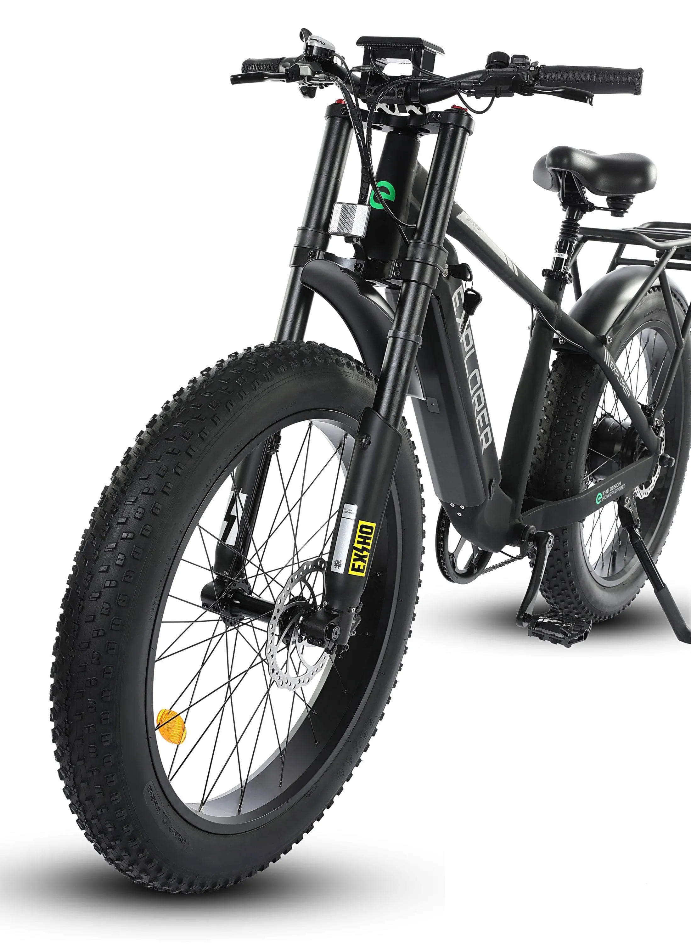 Ecotric Explorer 26" 48V Fat Tire Electric Bike with Rear Rack