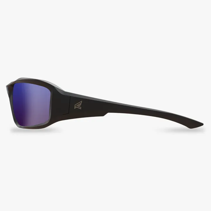 Edge Eyewear Brazeau TXBAP238 Matte Black Frame Color, Polarized Aqua Precision Blue Mirror Lens Color