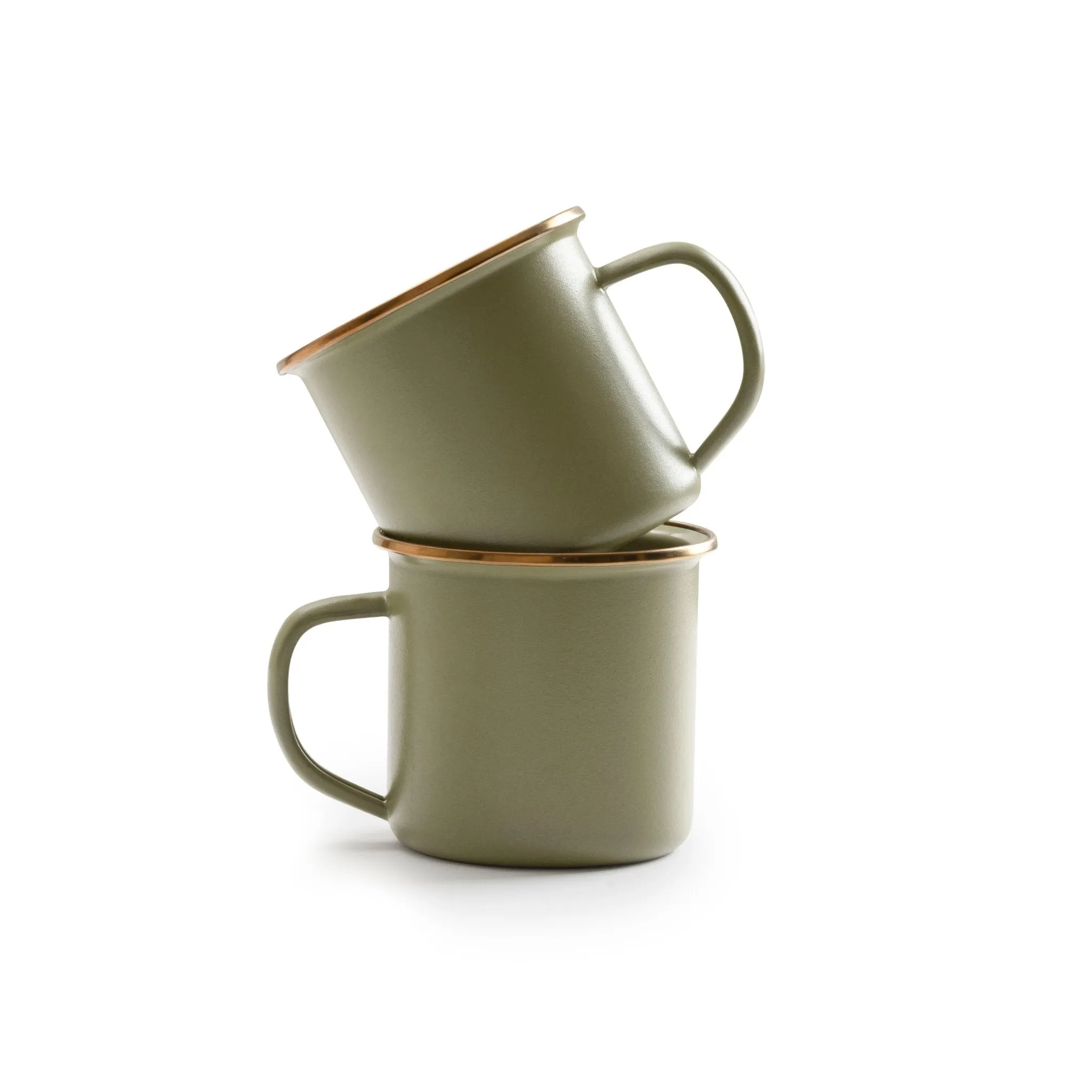 Enamel Mug Set Of Two - Olive