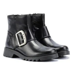 Fly London Rily Leather Women's Black Boots