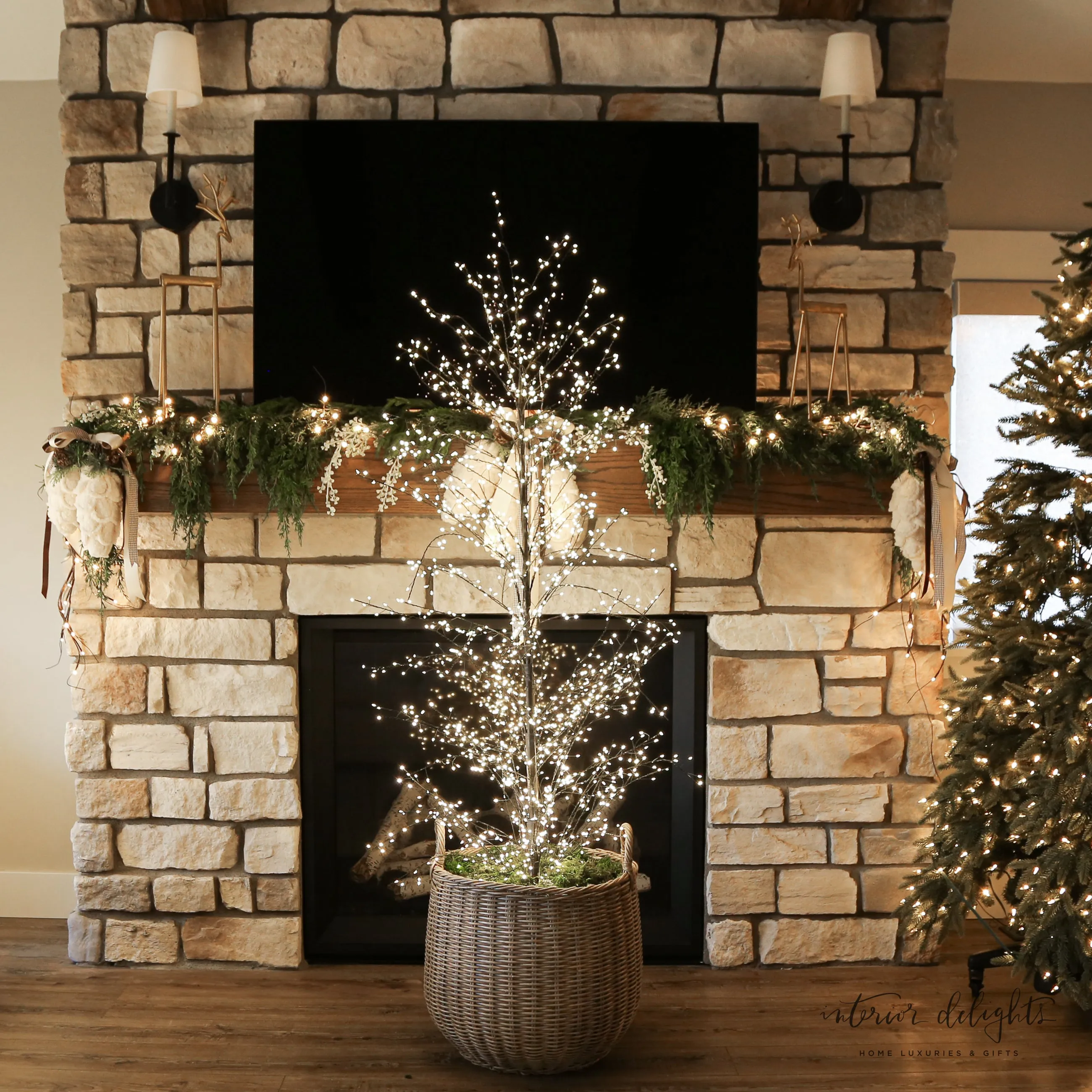 Full Trunk Sparkle Tree-Choose from Two Styles-BASKETS AND PLANTERS NOT INCLUDED