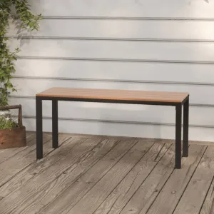 Garden Bench 110 cm Steel and WPC Brown and Black