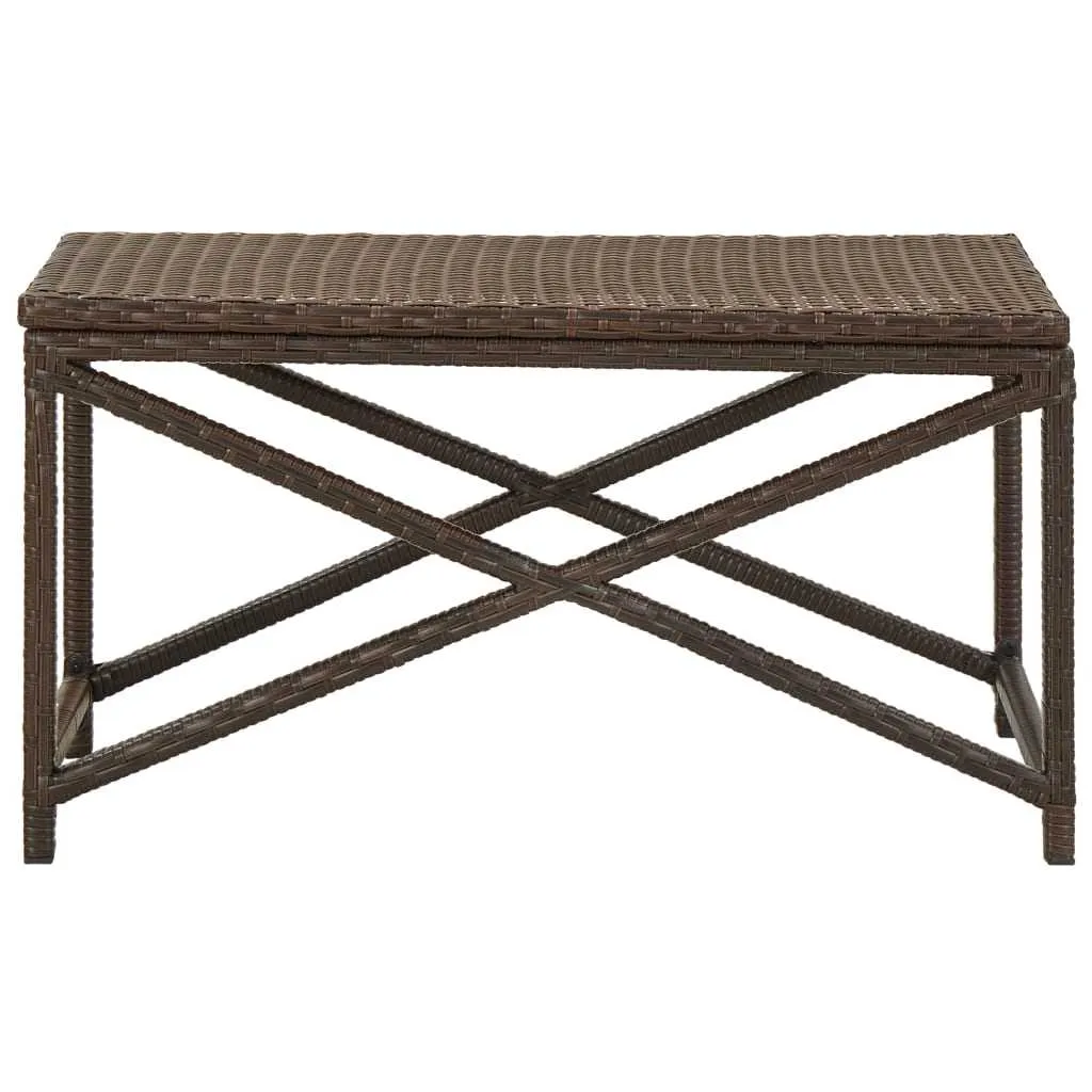 Garden Bench 80 cm Poly Rattan Brown