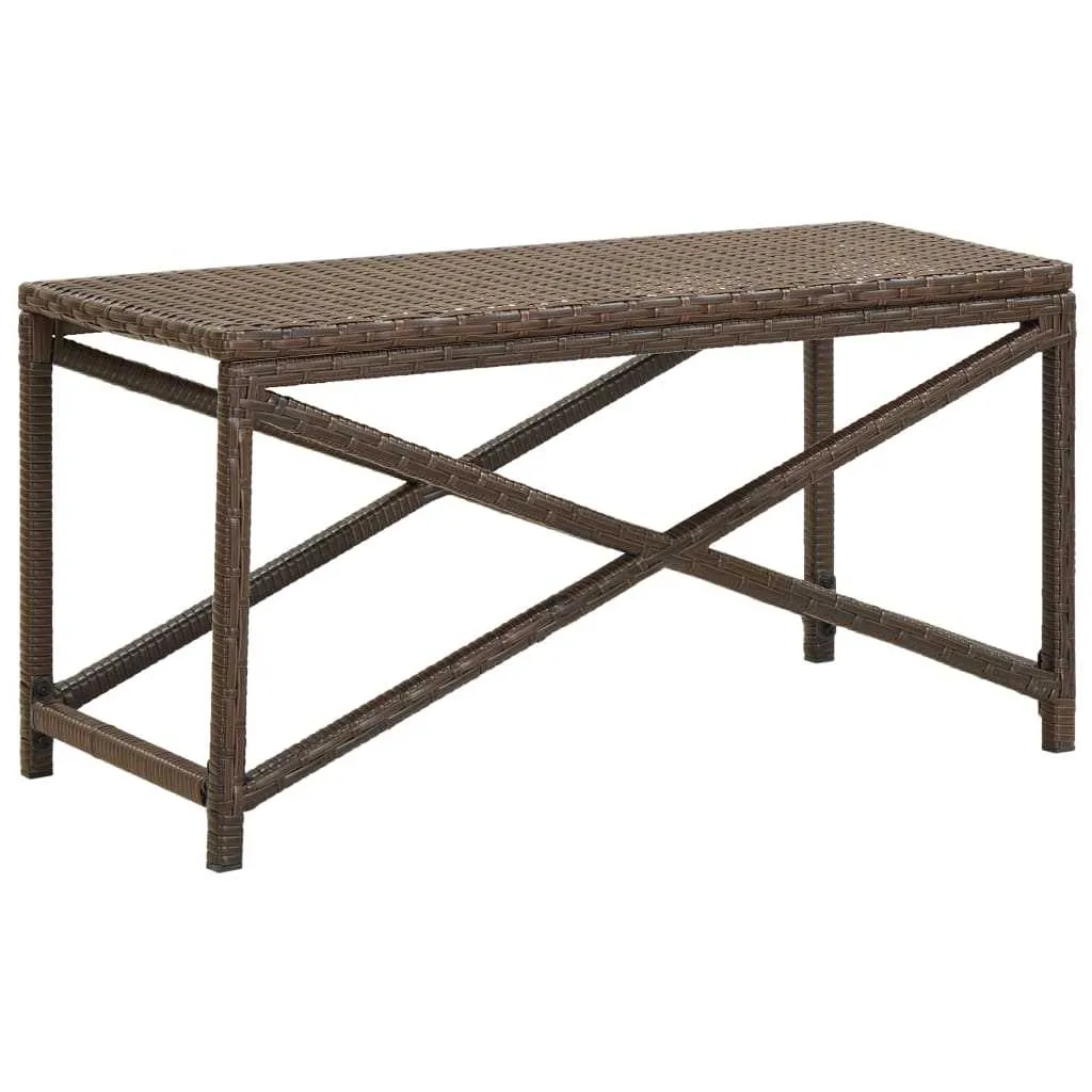 Garden Bench 80 cm Poly Rattan Brown