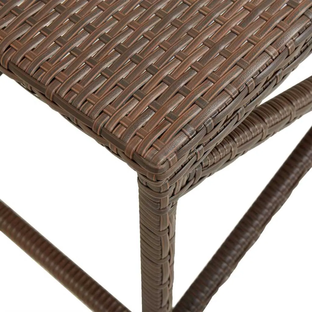 Garden Bench 80 cm Poly Rattan Brown