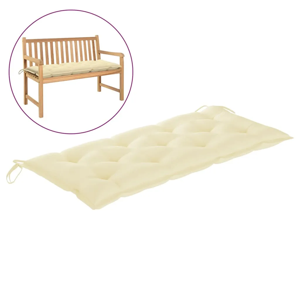 Garden Bench Cushion Cream White 120x50x7 cm Fabric