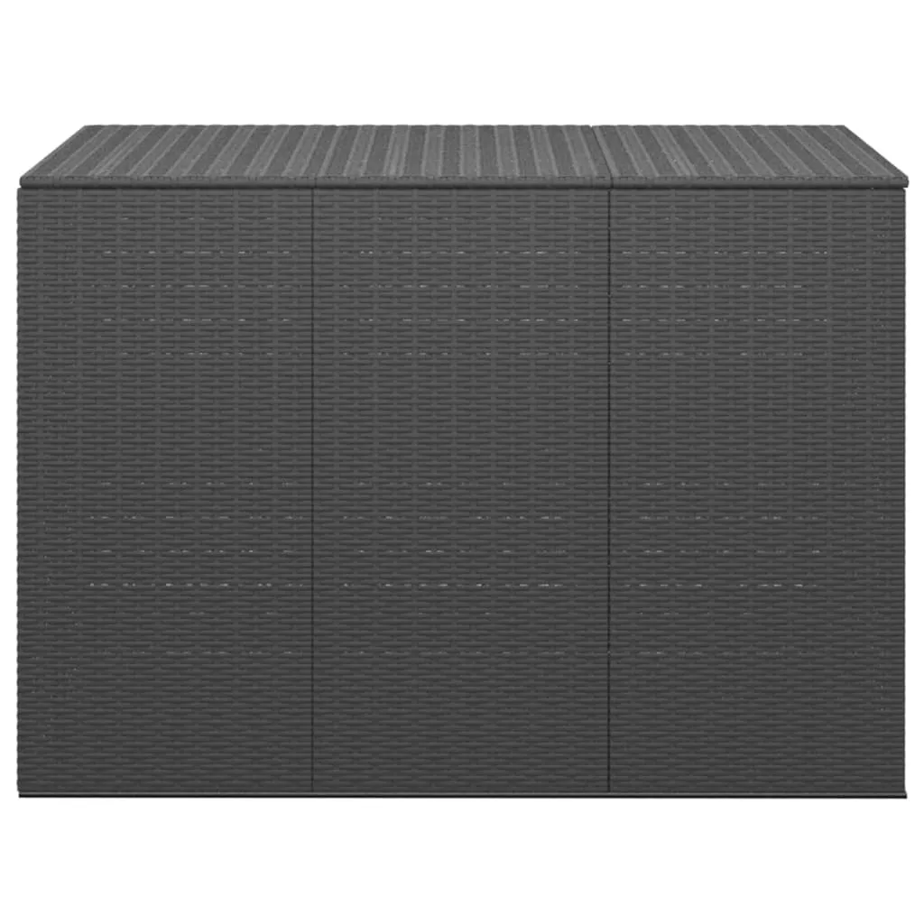 Garden Cushion Box PE Rattan 145x100x103 cm Black