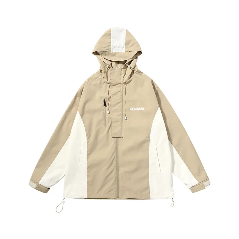 【GENANX2024NEW】3-in-1 waterproof, fleece-resistant, anti-static color patchwork Velcro sleeve jacket