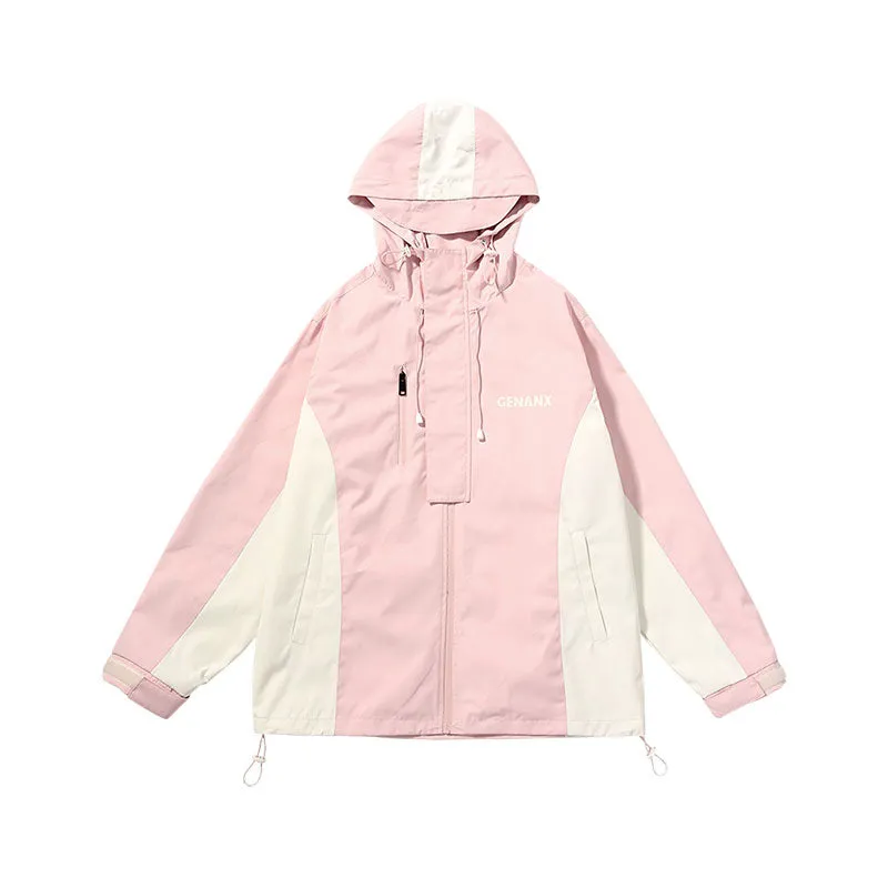 【GENANX2024NEW】3-in-1 waterproof, fleece-resistant, anti-static color patchwork Velcro sleeve jacket