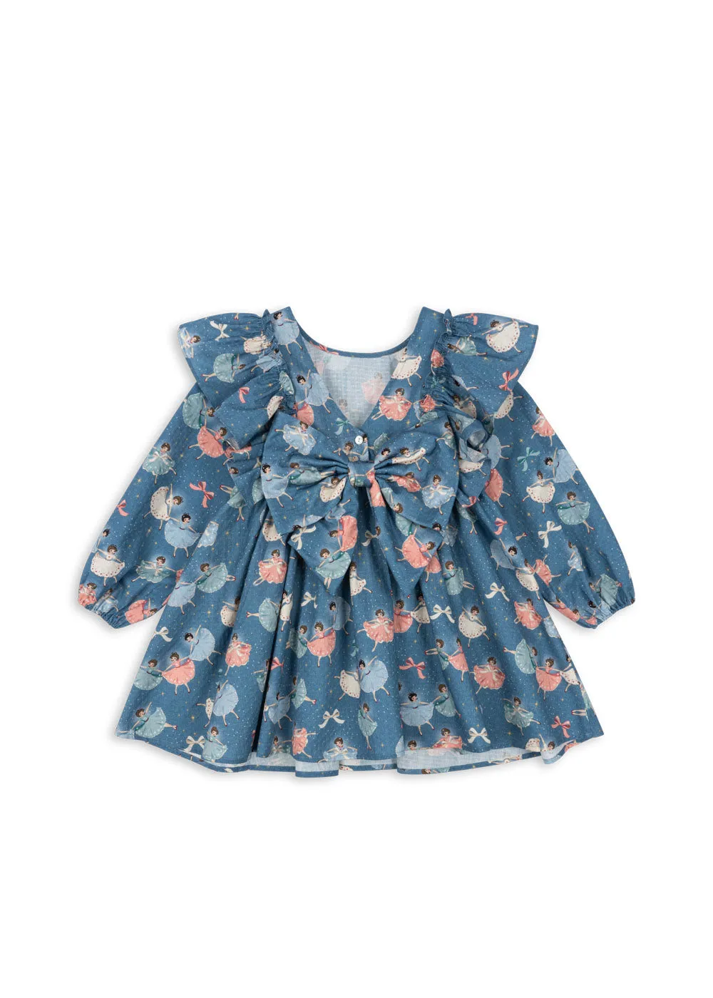 Girls Dresses| Evia Bow Dress- Snow Bow Ballerina | Konges Slojd