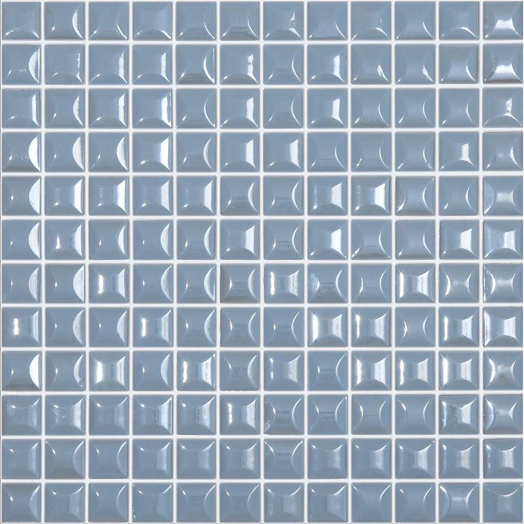 Glacier Blue Pillow Texture, 1" x 1" - Glass Tile