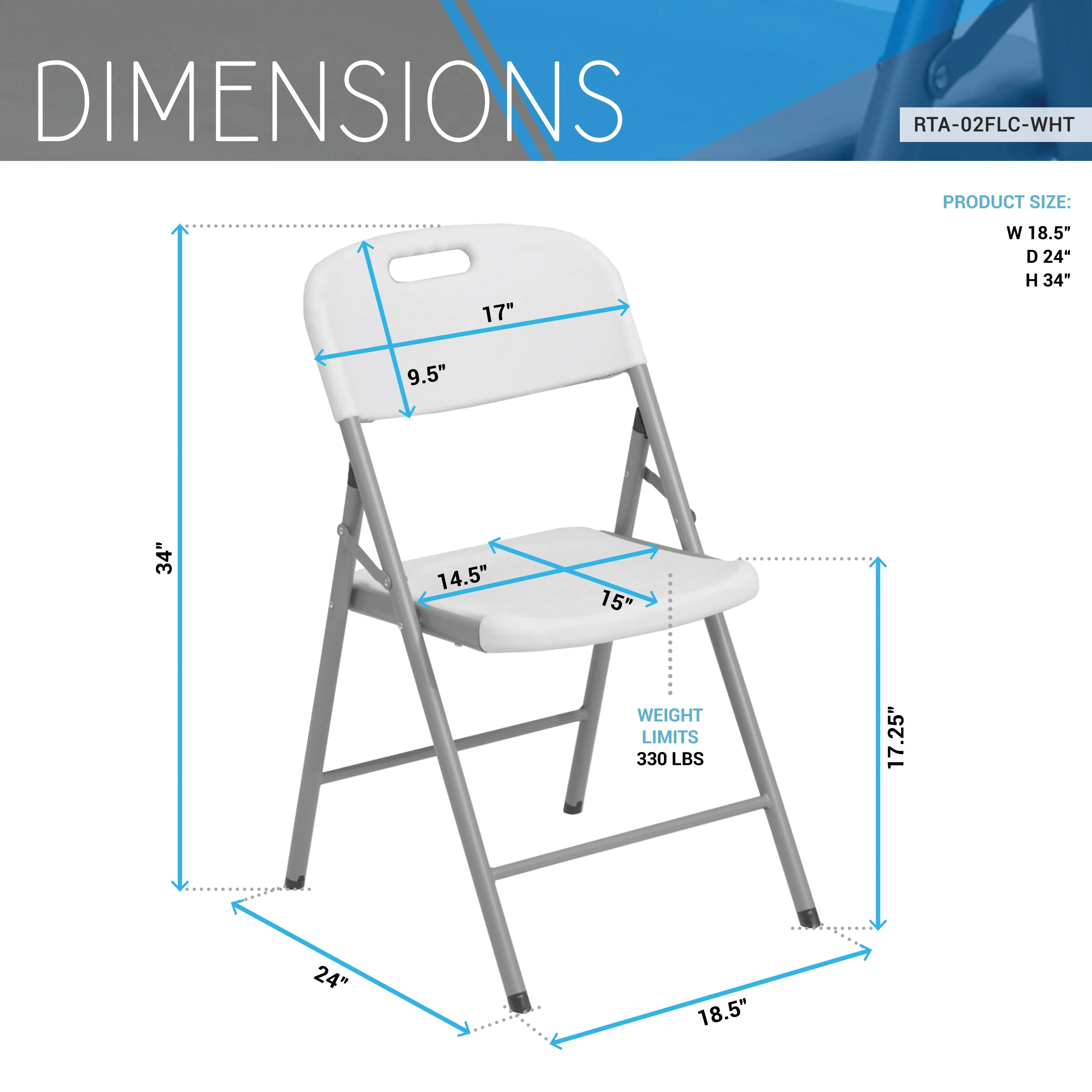 Granite White Folding Chairs – Set of 4