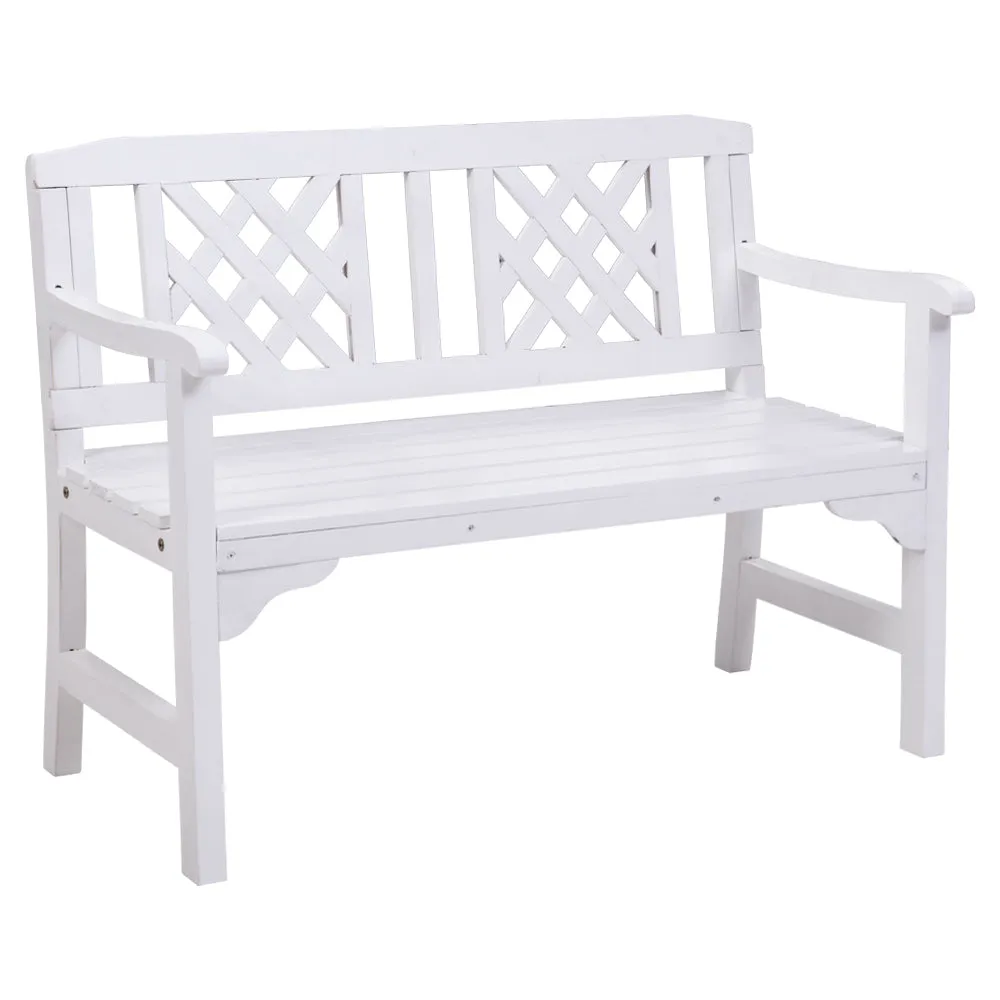 Handcrafted Wooden Garden Bench 2 Seat Weather-Resistant - Gardeon