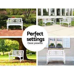 Handcrafted Wooden Garden Bench 2 Seat Weather-Resistant - Gardeon