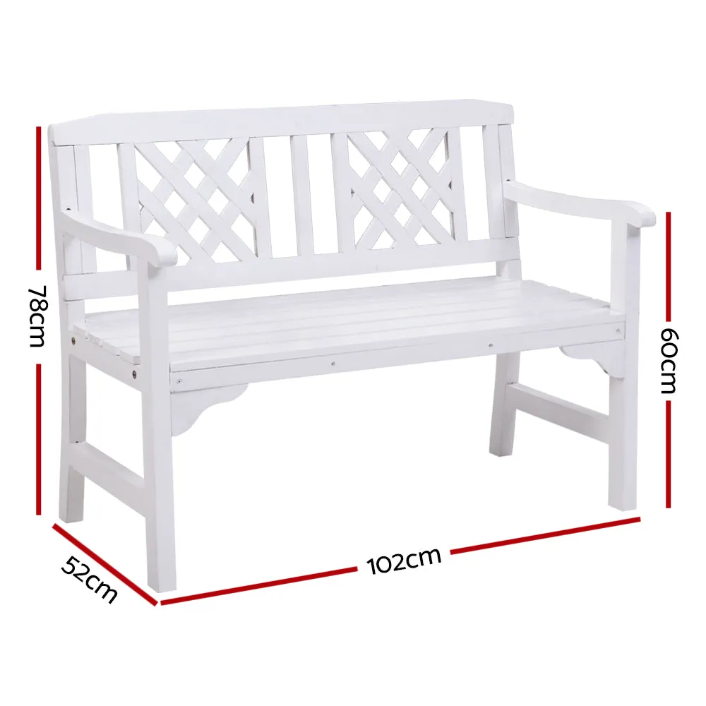 Handcrafted Wooden Garden Bench 2 Seat Weather-Resistant - Gardeon