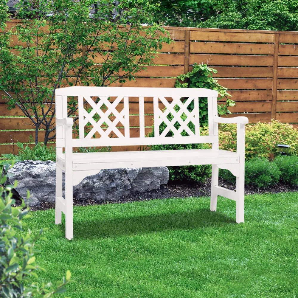 Handcrafted Wooden Garden Bench 2 Seat Weather-Resistant - Gardeon