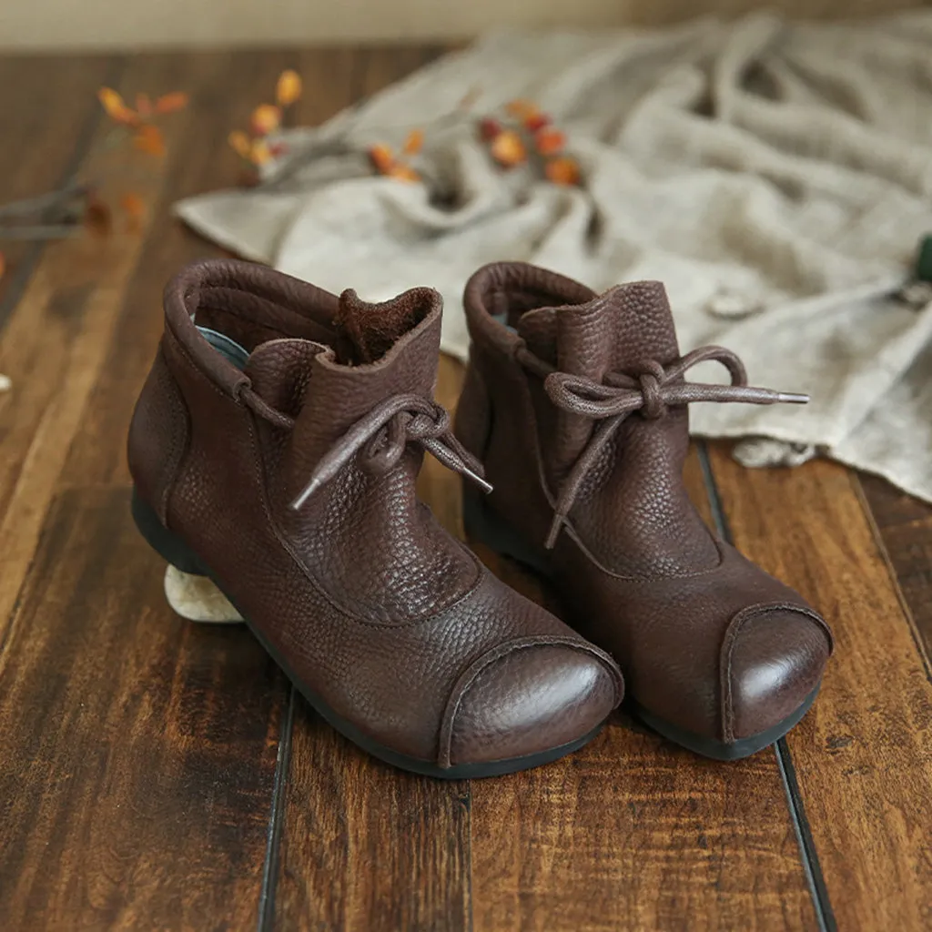 Handmade Soft Sole Comfortable Retro Ankle Boots