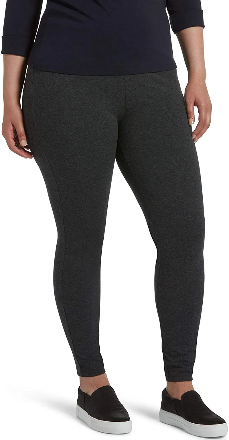 HUE Women's Wide Waistband Blackout Cotton Leggings, Assorted