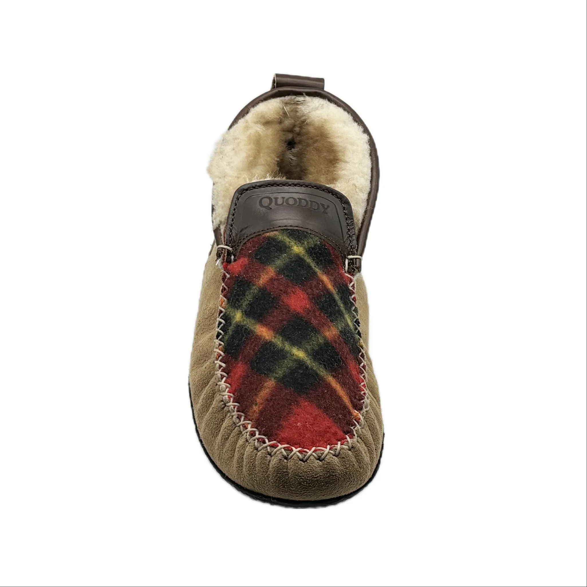 LE Women’s Dorm Boot Slipper: Red Plaid Chestnut