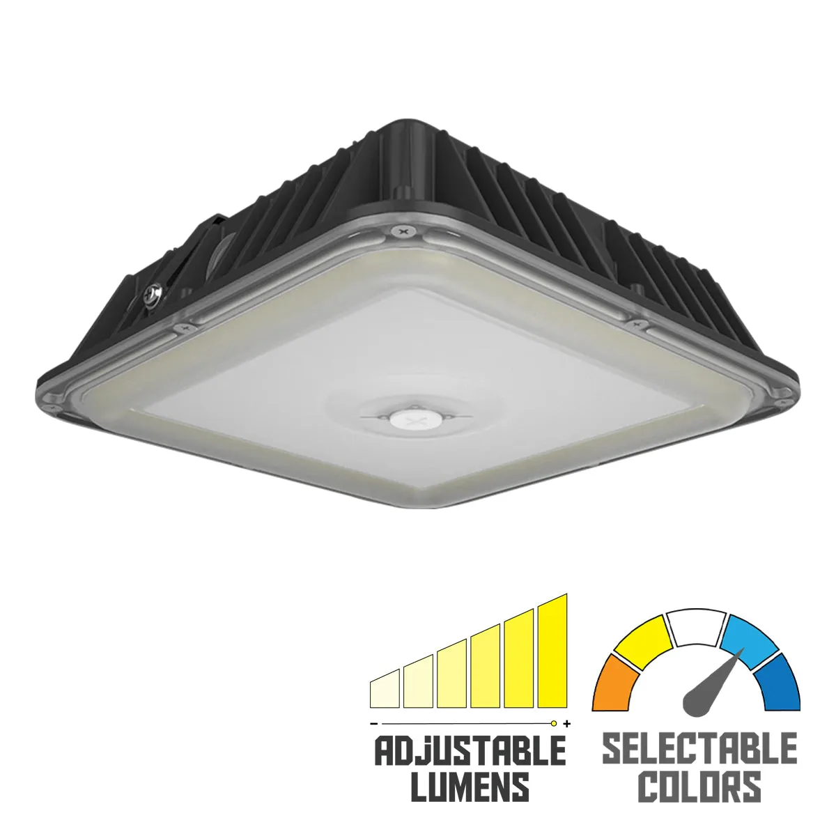 LED Canopy Light, 9000 Lumens, 60 Watts, 30K/40K/50K, 120-277V, Vandal Proof, Bronze Finish