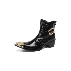 Luxe Genuine Leather Zipper Dress Boots